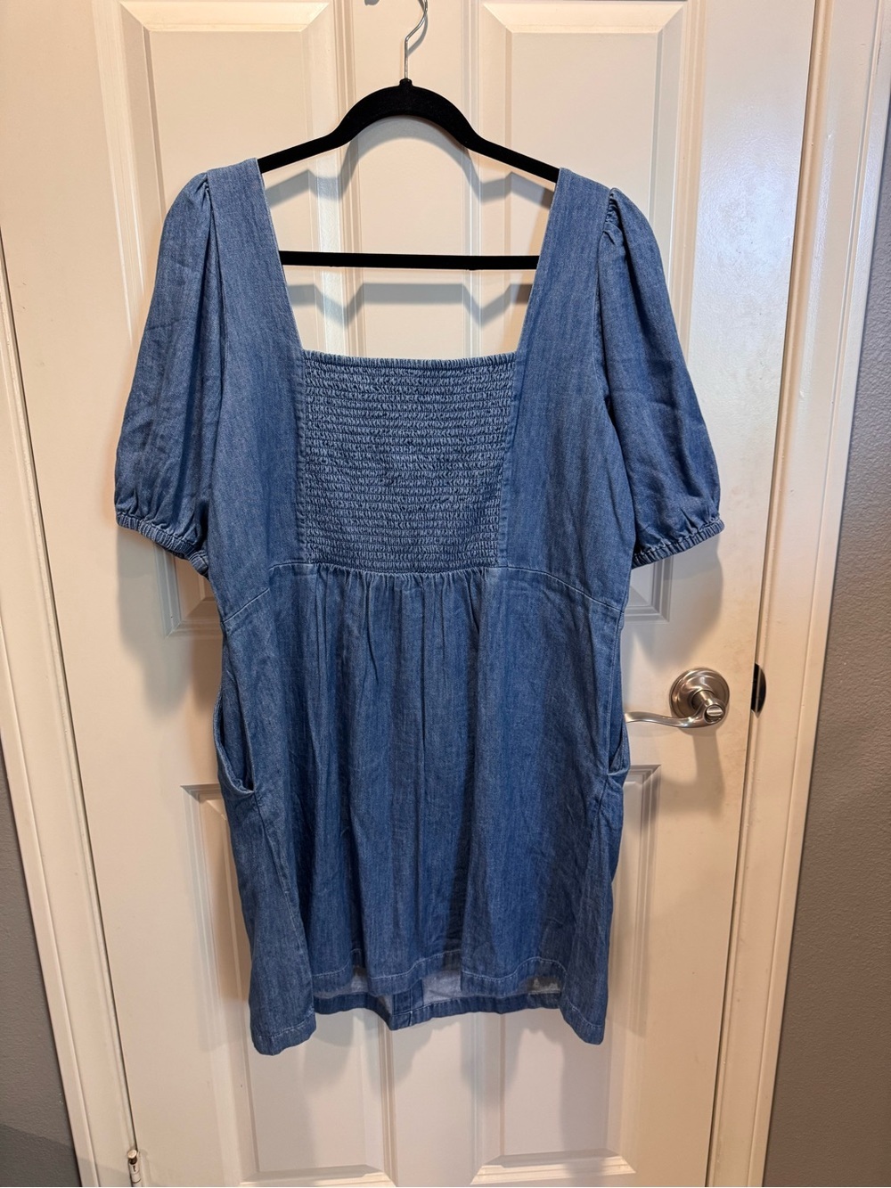 Old Navy Chambray Button-Front Mini Dress - Light Blue - Picture 3 of 5